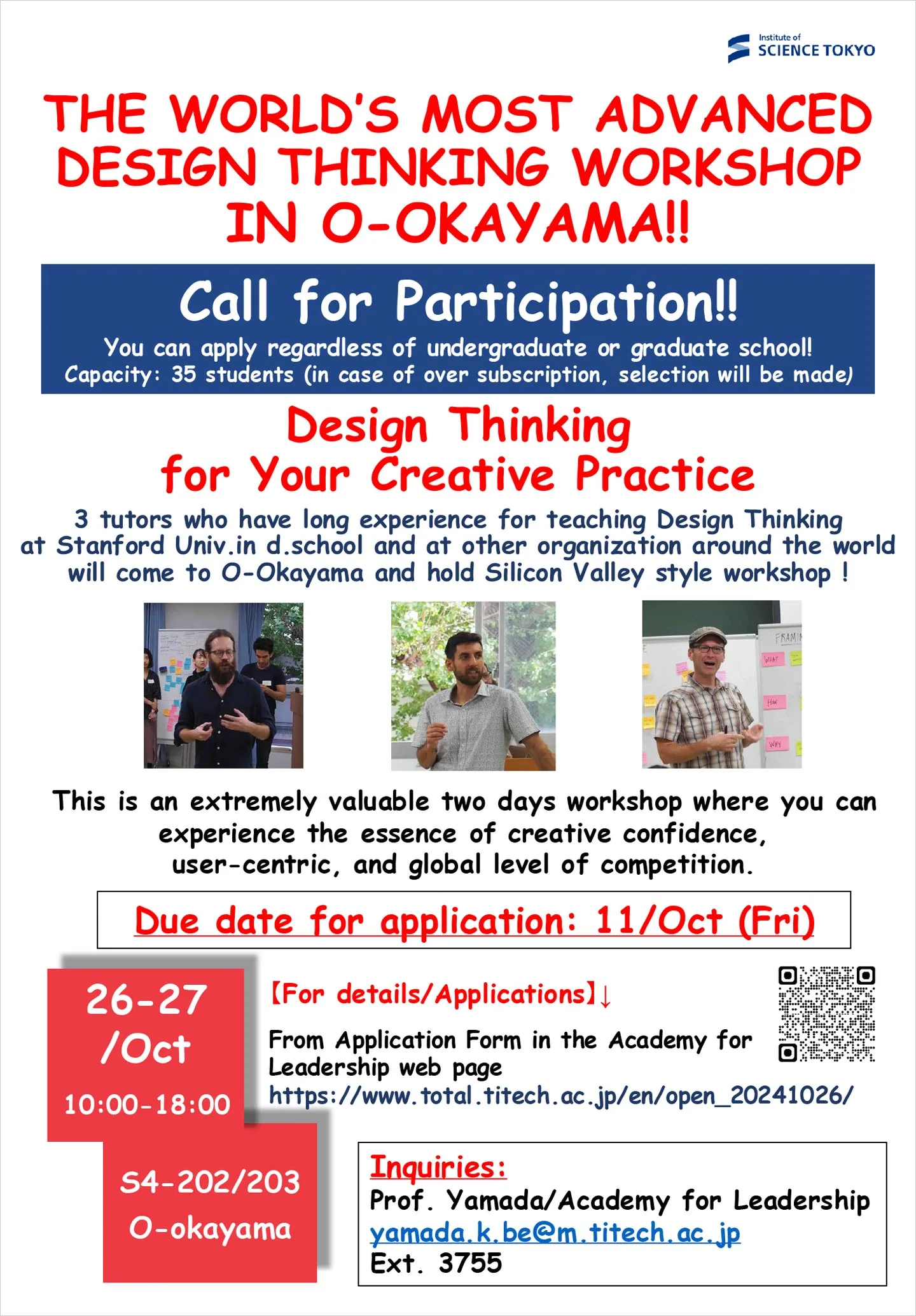 Workshop "Design Thinking for Your Creative Practice (2024)" Flye