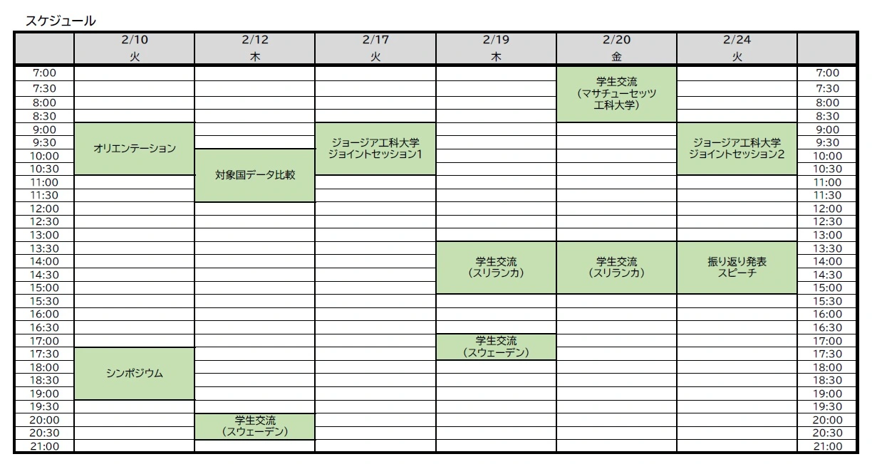 オンライングローバル研修_スケジュール