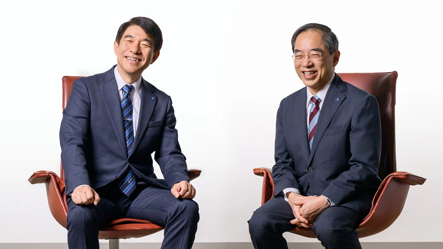 大竹尚登理事長と田中雄二郎学長